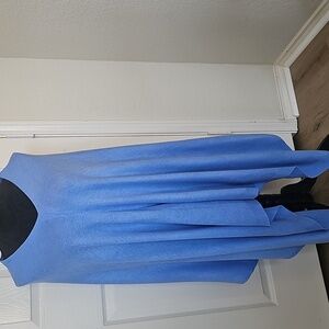 NWOT Periwinkle V-neck Assymmetrical Hem Poncho Wrap Sweater One size